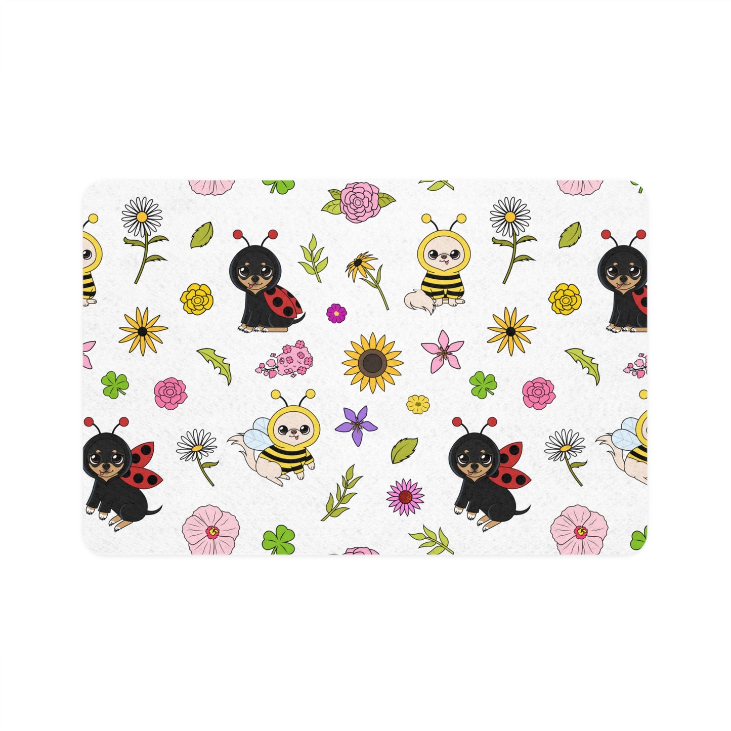 Bug-Chis Pattern Pet Food Mat – Gentle Garden Snack Spot