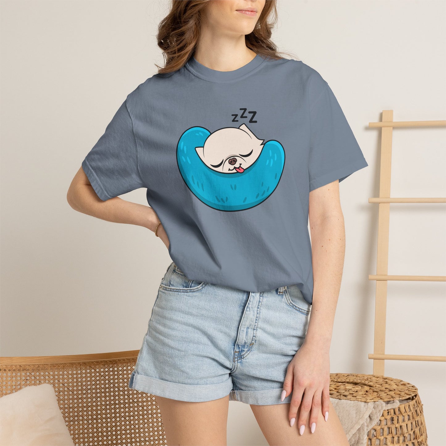 Sleepy Nap Time Cedric Garment-Dyed T-Shirt – Blue Calm