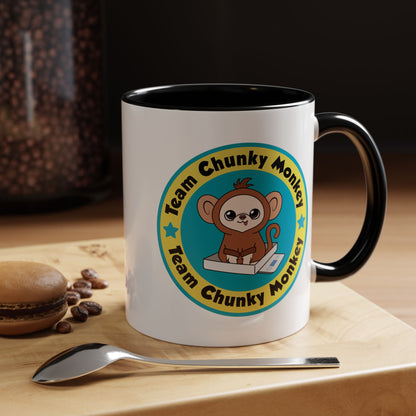 Team Chunky Monkey Badge Accent Mug – Cheerful Tiny Team Spirit