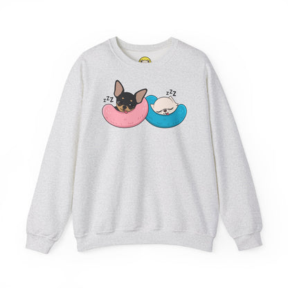 Nap Time Chihuahuas Unisex Crewneck Sweatshirt – Cozy Sibling Naps