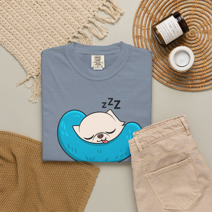 Sleepy Nap Time Cedric Garment-Dyed T-Shirt – Blue Calm