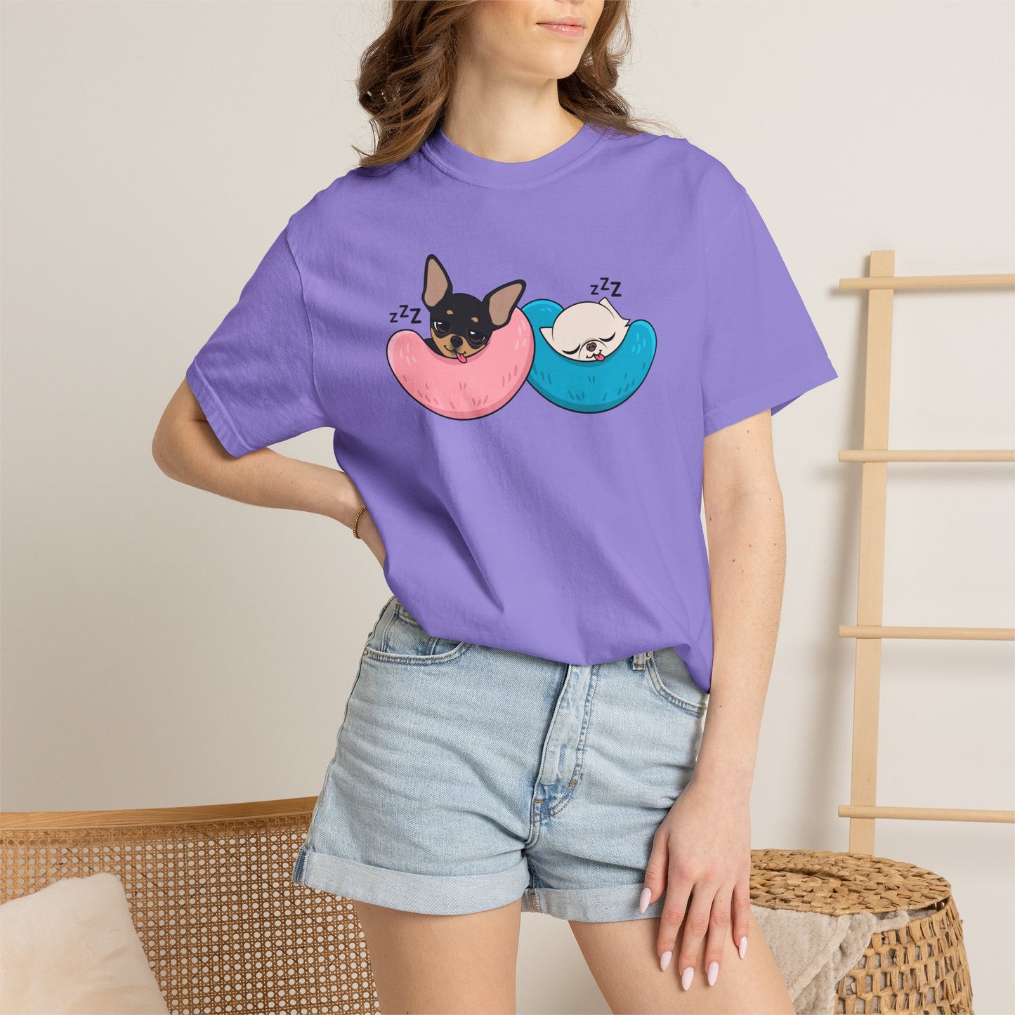 Nap Time Chihuahuas Unisex Garment-Dyed T-Shirt – Cozy Sibling Naps