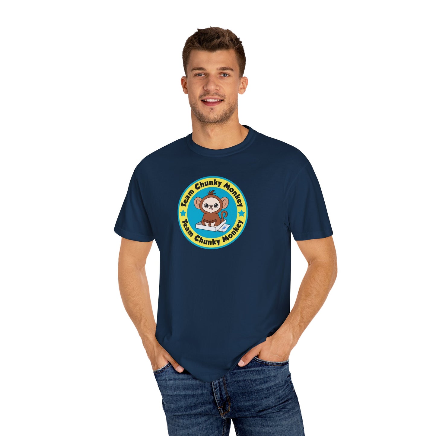 Team Chunky Monkey Badge Unisex Garment-Dyed T-shirt – Proud & Playful