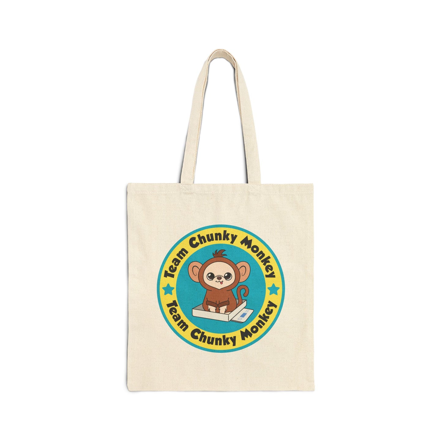 Team Chunky Monkey Badge Cotton Tote Bag – Cheerful Team Spirit