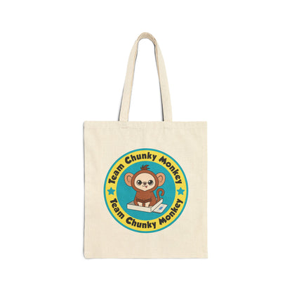 Team Chunky Monkey Badge Cotton Tote Bag – Cheerful Team Spirit