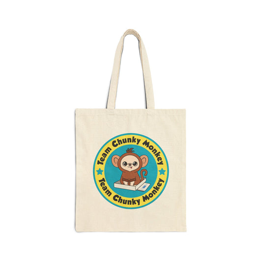 Team Chunky Monkey Badge Cotton Tote Bag – Cheerful Team Spirit
