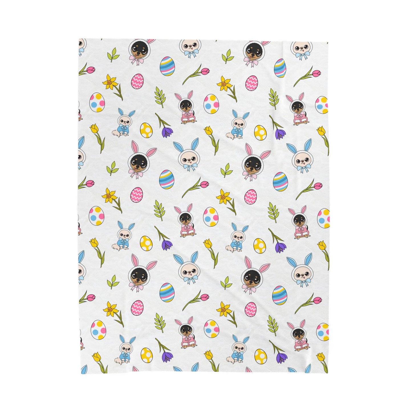 Cedric & Maya Easter Pattern Velveteen Plush Blanket