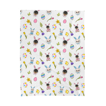 Cedric & Maya Easter Pattern Velveteen Plush Blanket