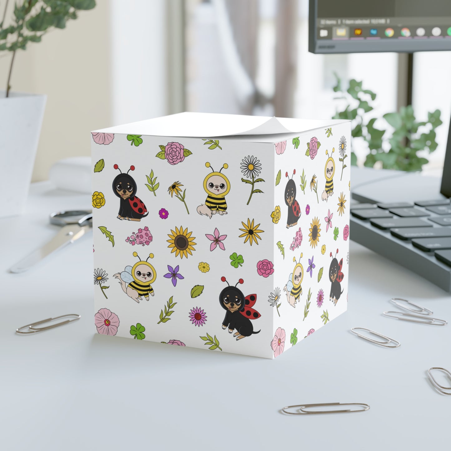 Bug‑Chis Pattern Note Cube – Tiny Garden Helpers