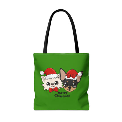 Cedric & Maya Merry Christmas Tote Bag - Tiny Chihuahua Shop