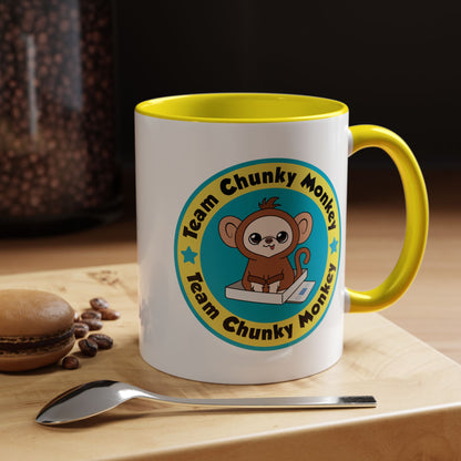 Team Chunky Monkey Badge Accent Mug – Cheerful Tiny Team Spirit