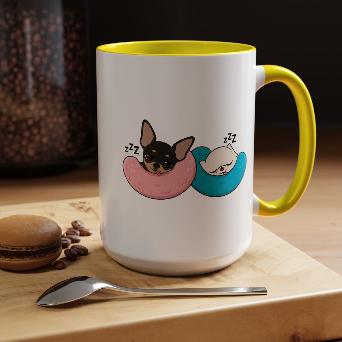 Nap Time Chihuahuas Accent Coffee Mug – Cozy Sibling Snoozes