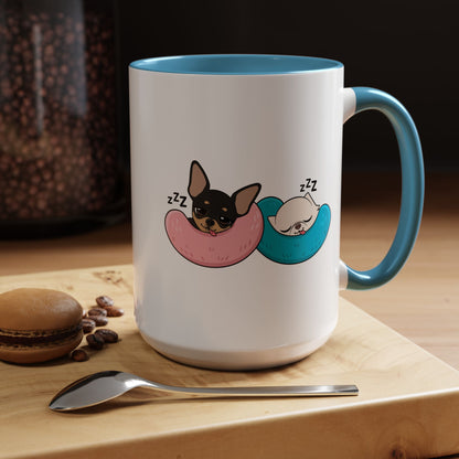 Nap Time Chihuahuas Accent Coffee Mug – Cozy Sibling Snoozes