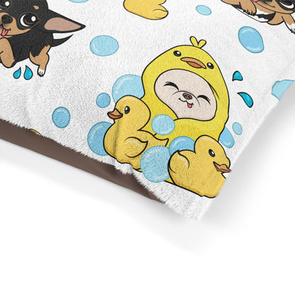 Chihuahua Bath Time Pattern Pet Bed – Bubbles & Snuggles