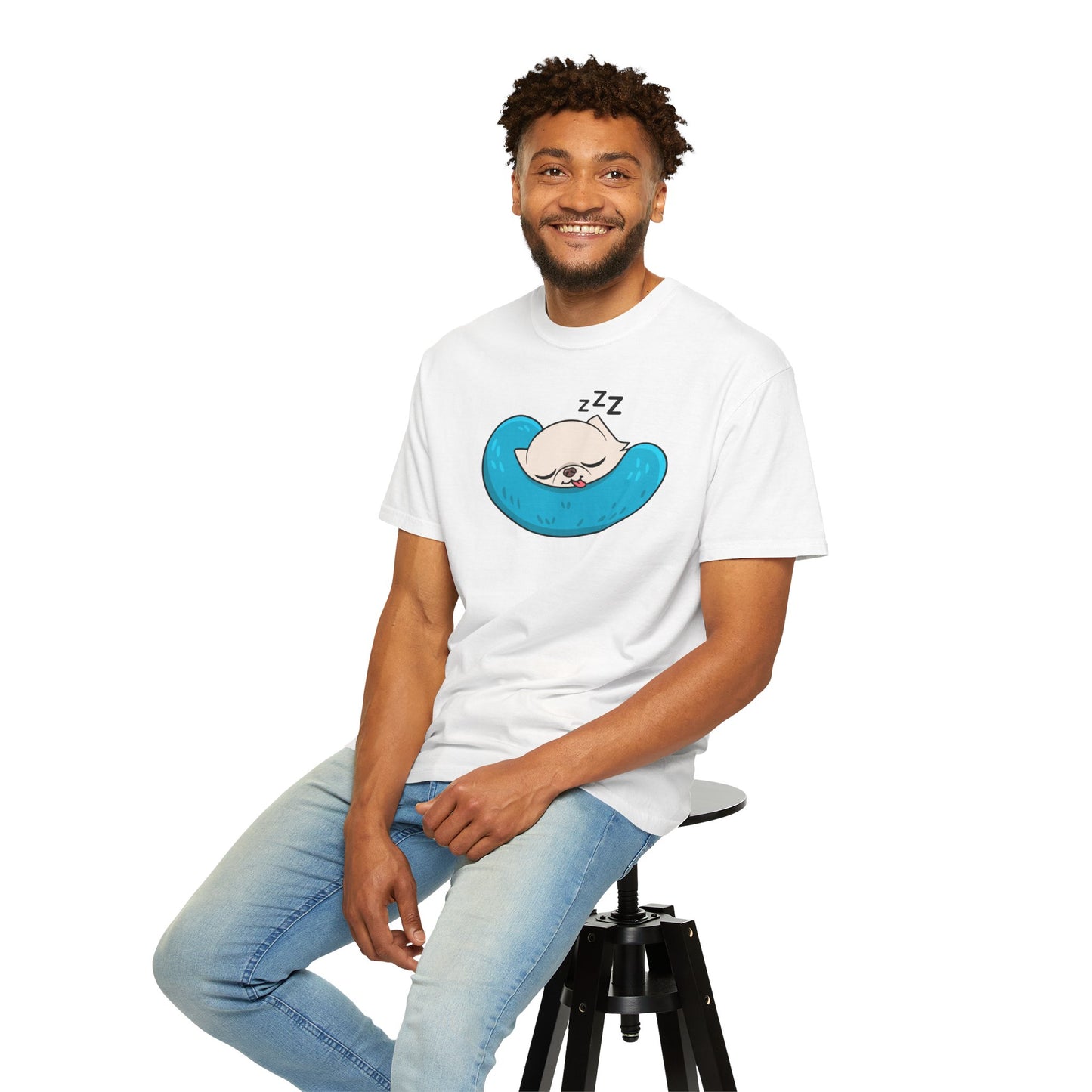 Sleepy Nap Time Cedric Garment-Dyed T-Shirt – Blue Calm