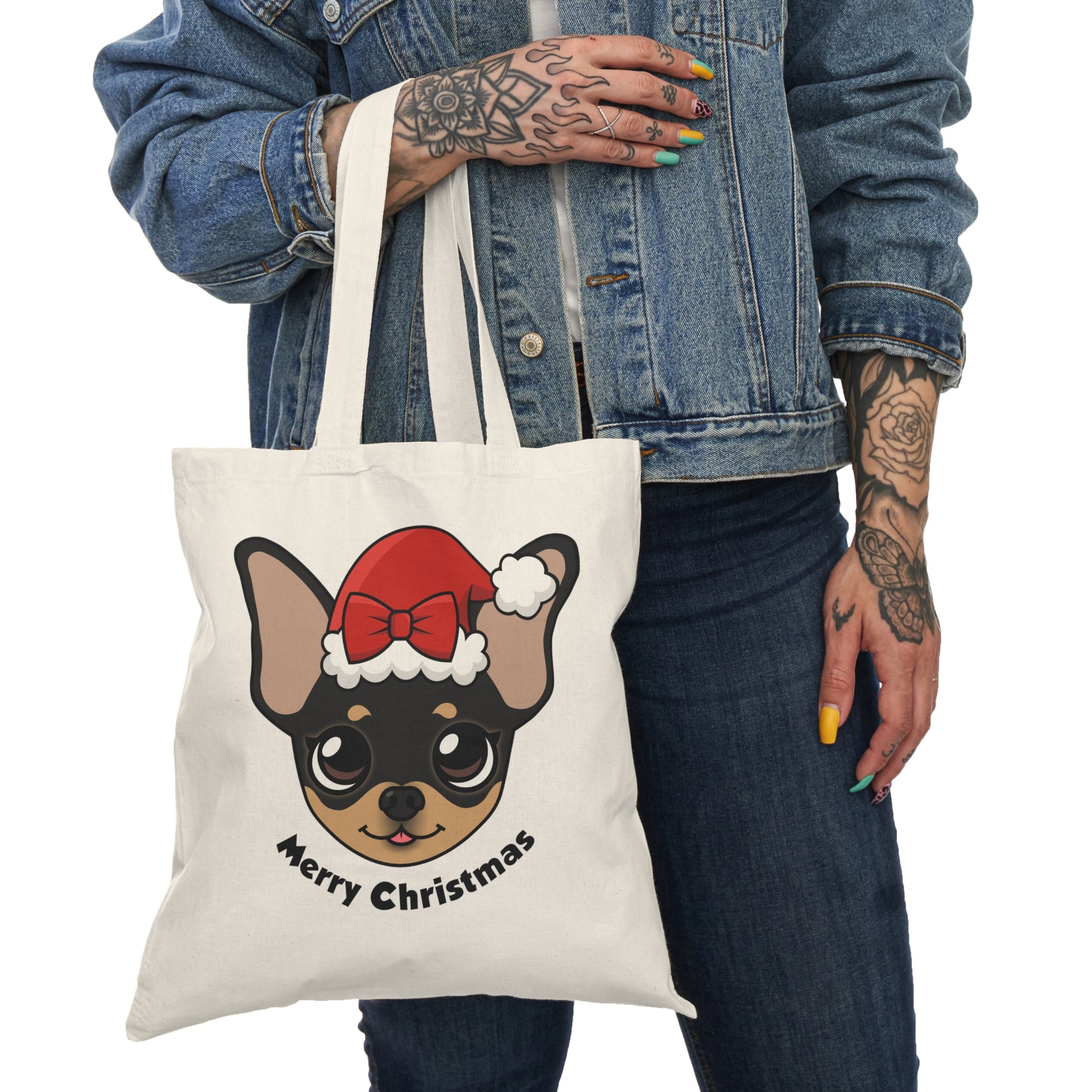 Maya's Merry Christmas Cotton Tote - Tiny Chihuahua Shop