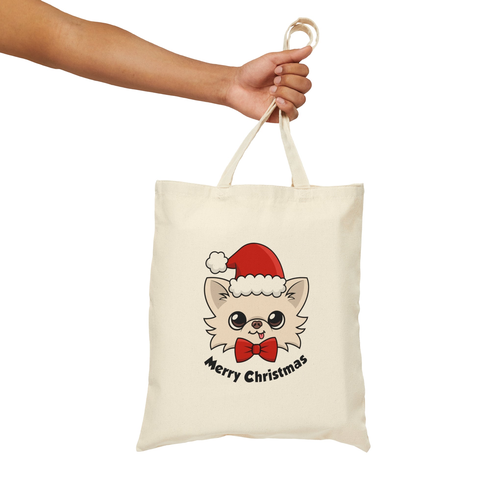 Cedric's Merry Christmas Cotton Tote - Tiny Chihuahua Shop