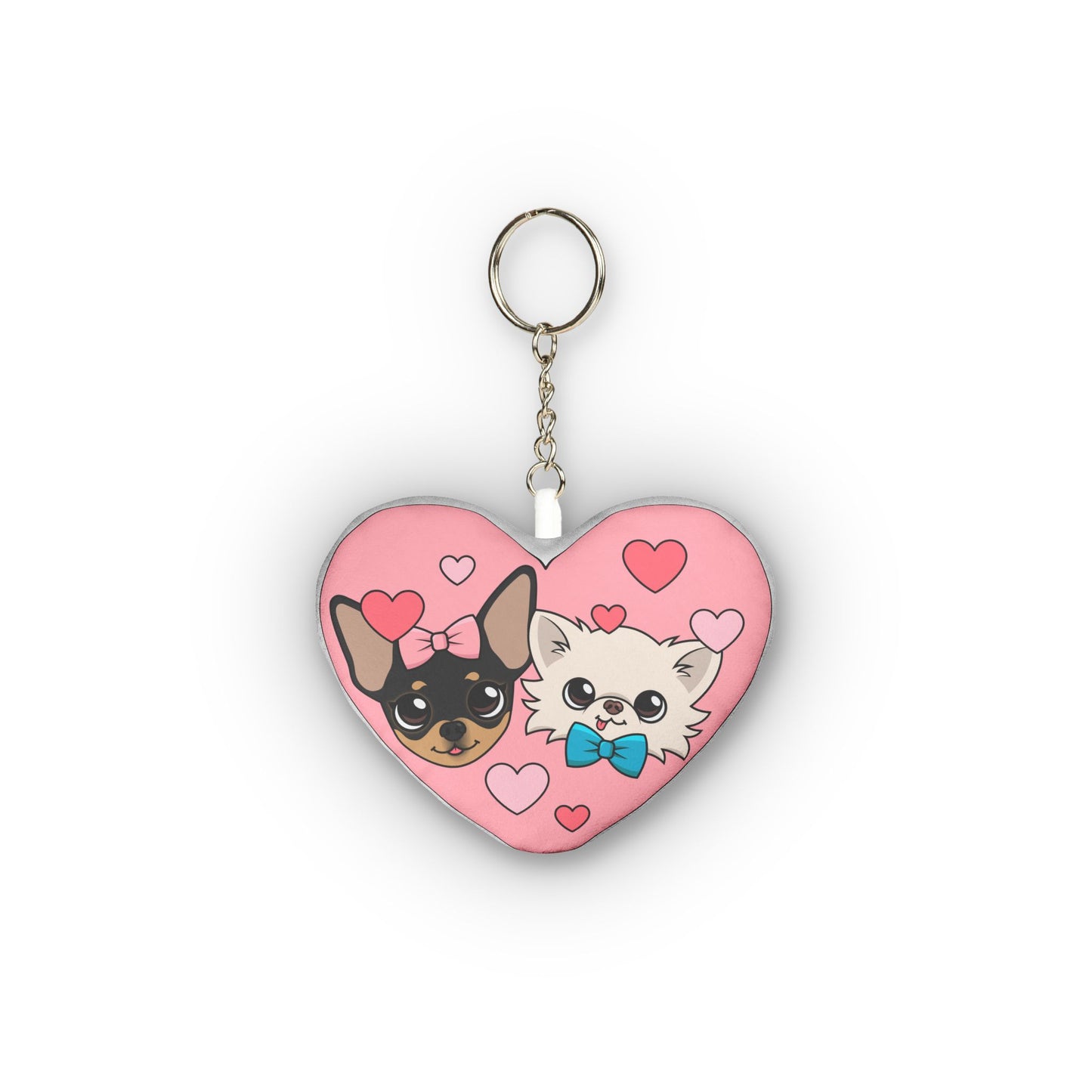 Cedric and Maya's Sibling Heart Pink Mini Plush Keychain