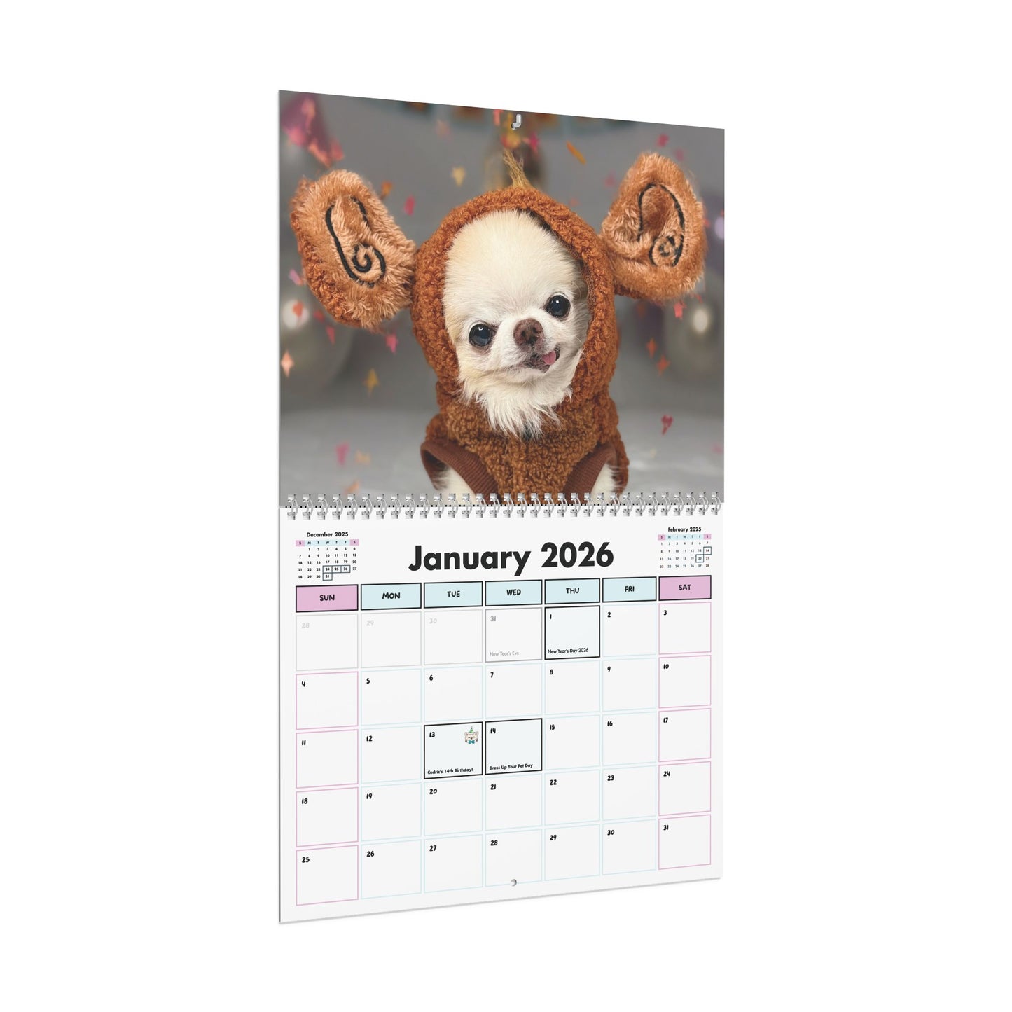Calendar - Tiny Chihuahua Cedric & Maya 2026