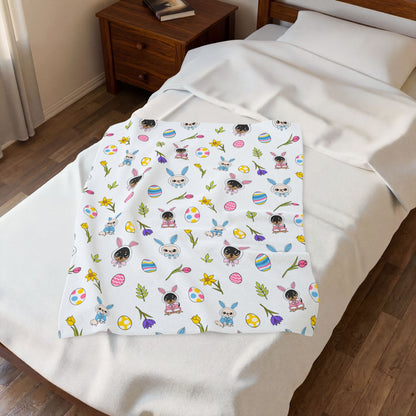 Cedric & Maya Easter Pattern Velveteen Plush Blanket