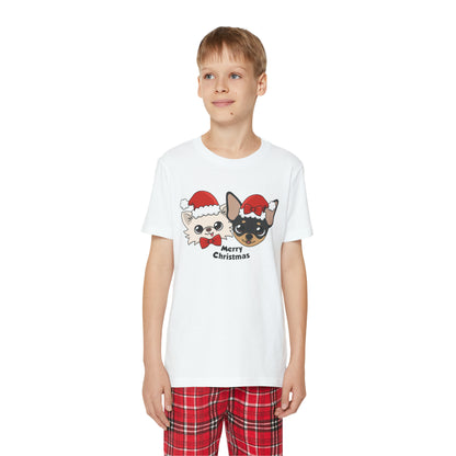 Cedric and Maya Merry Christmas Youth Short Sleeve Holiday Outfit Set - Tiny Chihuahua Shop