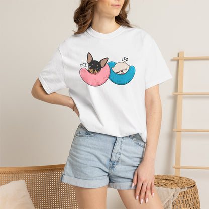 Nap Time Chihuahuas Unisex Garment-Dyed T-Shirt – Cozy Sibling Naps