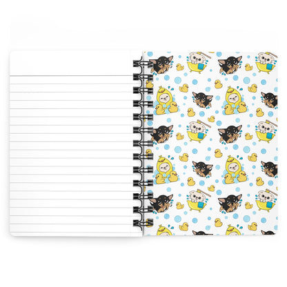 Chihuahua Bath Time Pattern Spiral Journal – Calm Little Moments
