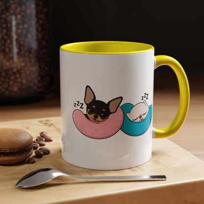 Nap Time Chihuahuas Accent Coffee Mug – Cozy Sibling Snoozes
