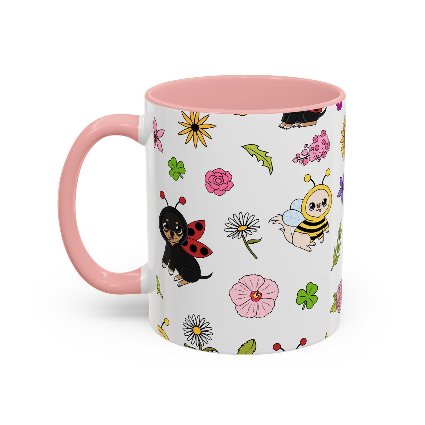 Bug‑Chis Pattern Accent Coffee Mug – Gentle Garden Sips