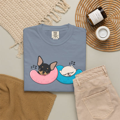 Nap Time Chihuahuas Unisex Garment-Dyed T-Shirt – Cozy Sibling Naps