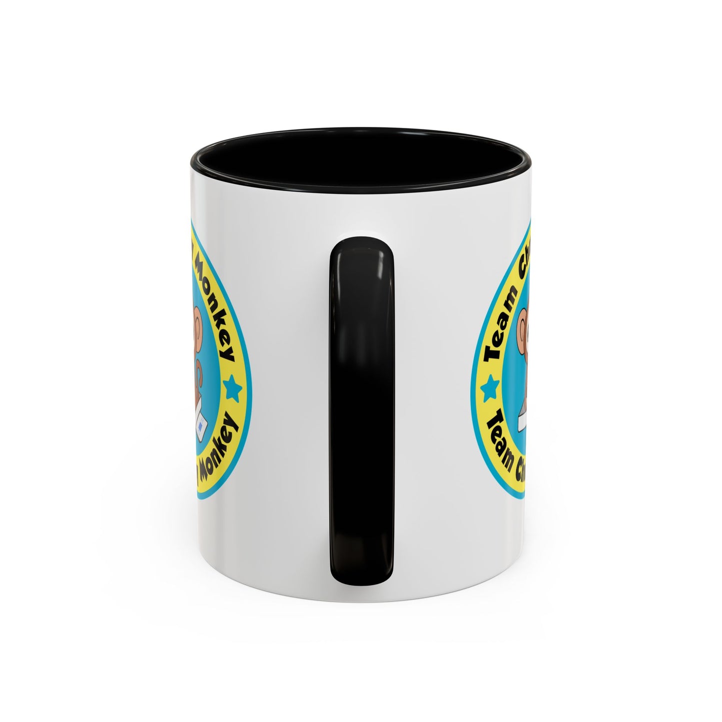 Team Chunky Monkey Badge Accent Mug – Cheerful Tiny Team Spirit