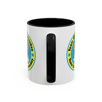 Team Chunky Monkey Badge Accent Mug – Cheerful Tiny Team Spirit
