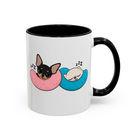 Nap Time Chihuahuas Accent Coffee Mug – Cozy Sibling Snoozes