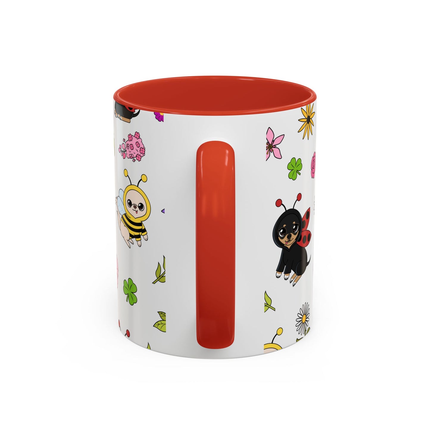 Bug‑Chis Pattern Accent Coffee Mug – Gentle Garden Sips