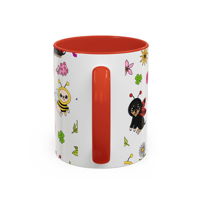 Bug‑Chis Pattern Accent Coffee Mug – Gentle Garden Sips