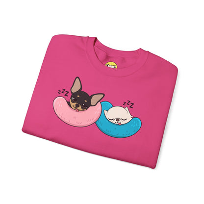 Nap Time Chihuahuas Unisex Crewneck Sweatshirt – Cozy Sibling Naps