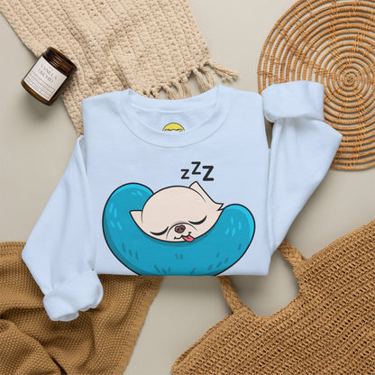 Sleepy Nap Time Cedric Unisex Crewneck Sweatshirt – Blue Calm