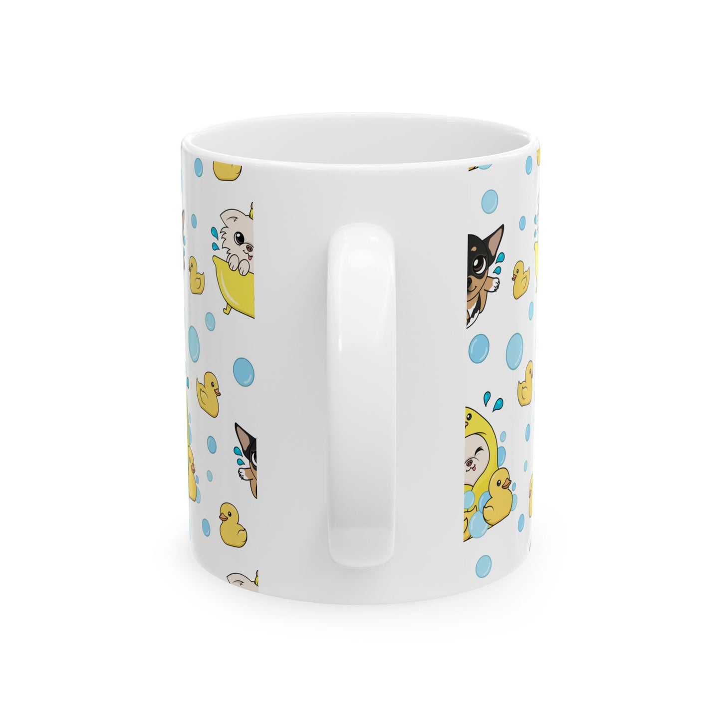 Chihuahua Bath Time Pattern Ceramic Mug – Calm Little Splash