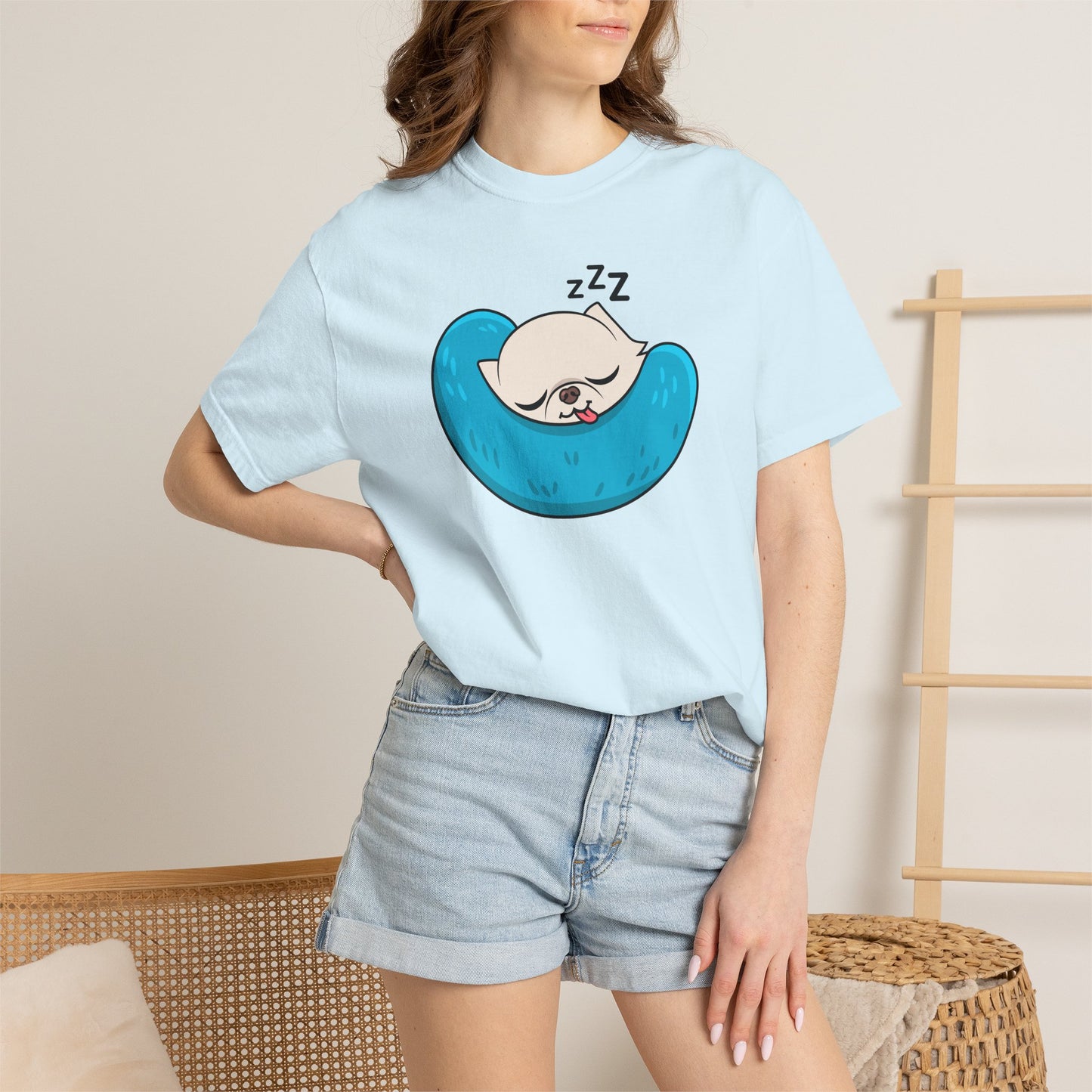 Sleepy Nap Time Cedric Garment-Dyed T-Shirt – Blue Calm