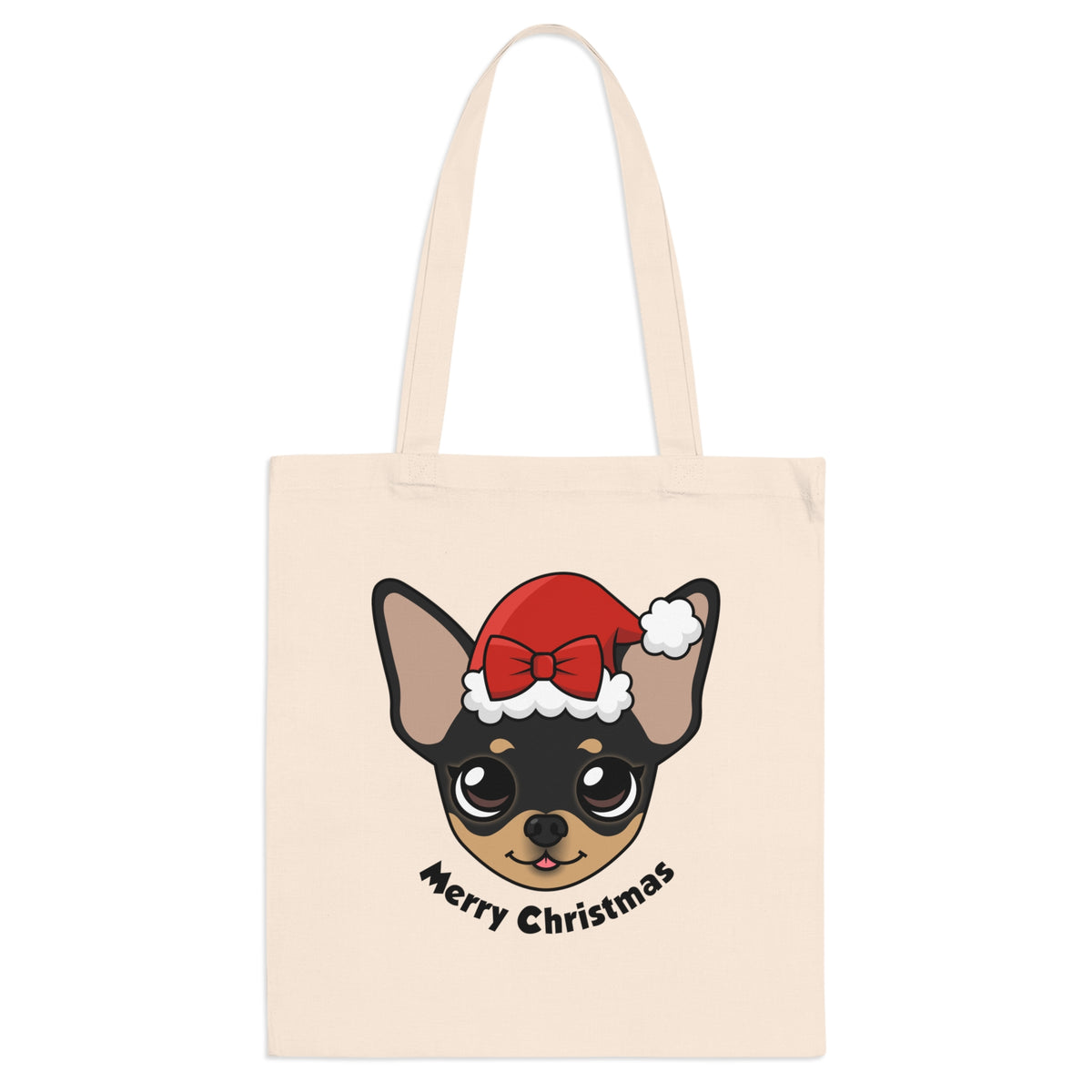 Maya's Merry Christmas Cotton Tote - Tiny Chihuahua Shop