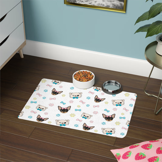 Cedric and Maya Winks & Bows Pet Food Mat – Quiet Little Hellos