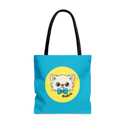 Tiny Chihuahua Cedric's Trendy Tote - Blue Edition