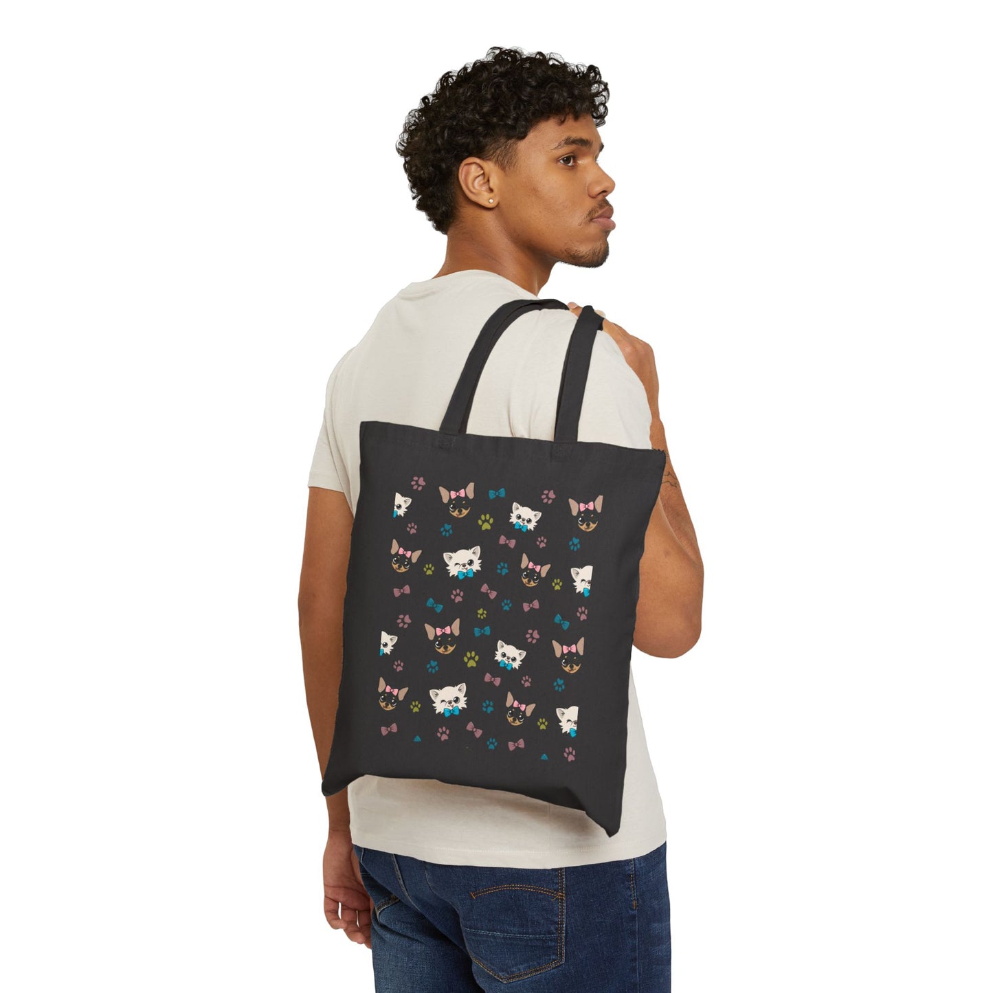 Cedric and Maya Winks & Bows Cotton Canvas Tote – Quiet Togetherness