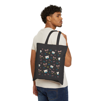 Cedric and Maya Winks & Bows Cotton Canvas Tote – Quiet Togetherness