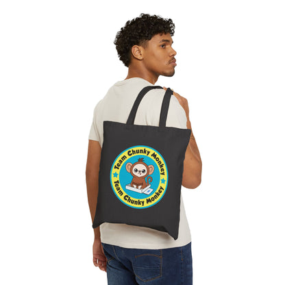 Team Chunky Monkey Badge Cotton Tote Bag – Cheerful Team Spirit