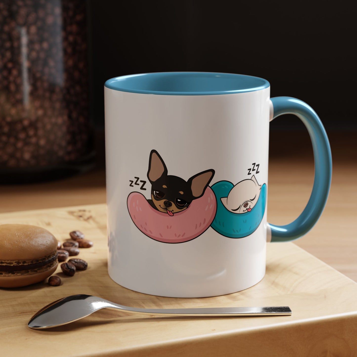 Nap Time Chihuahuas Accent Coffee Mug – Cozy Sibling Snoozes