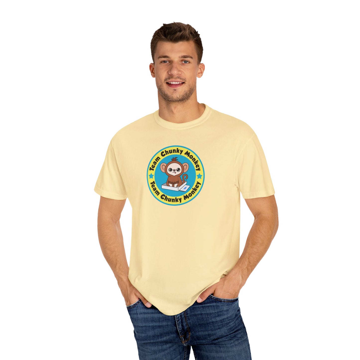 Team Chunky Monkey Badge Unisex Garment-Dyed T-shirt – Proud & Playful