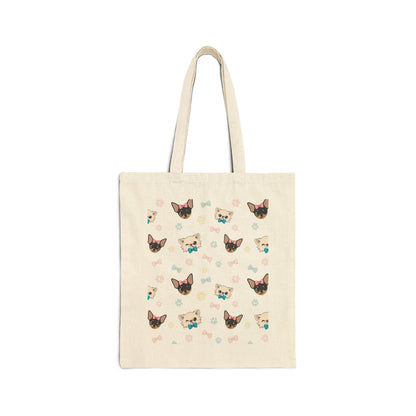 Cedric and Maya Winks & Bows Cotton Canvas Tote – Quiet Togetherness