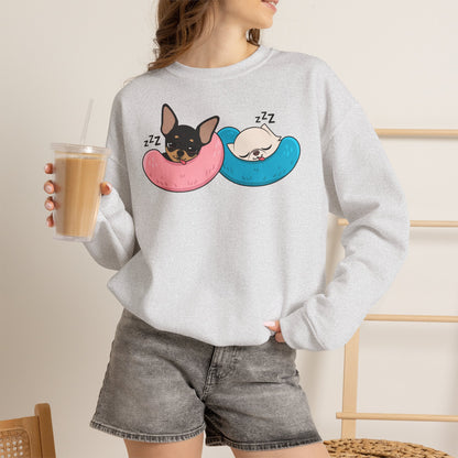 Nap Time Chihuahuas Unisex Crewneck Sweatshirt – Cozy Sibling Naps