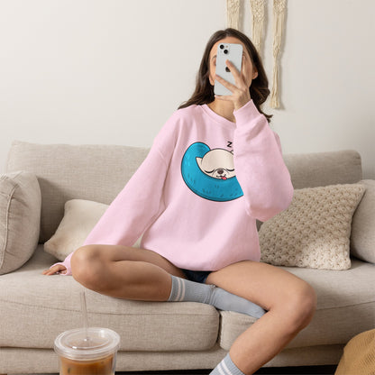 Sleepy Nap Time Cedric Unisex Crewneck Sweatshirt – Blue Calm